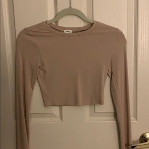 long sleeved tight crop top